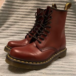 doc marten 1460 cherry red lace up boots